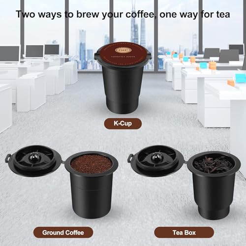 3-in-1 Single Serve Coffee Maker, Pod, Ground Coffee & Tea Brewer, Fast Brew Compact Coffee Machine with Touch Screen and 50 oz Water Reservoir
