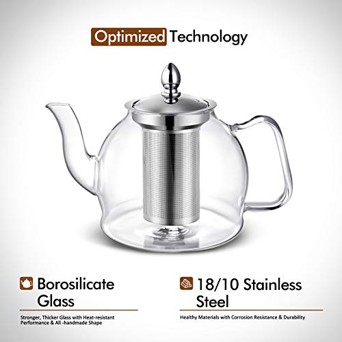 1000ml Glass Teapot with Removable Infuser