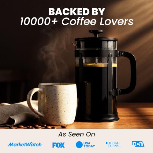 EzDtach French Press Coffee Maker 34oz Black