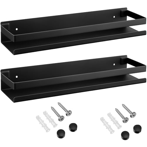 2 Pieces Stainless Steel Shelf Bathroom Shower Floating Shelves Wall Mounted Shower Caddy Basket Shelf Storage Organizer Shelves for Bathroom