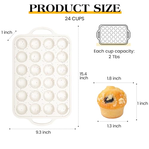 2 Pcs Mini Muffin Pans with Metal Reinforced Frame (2 Count)