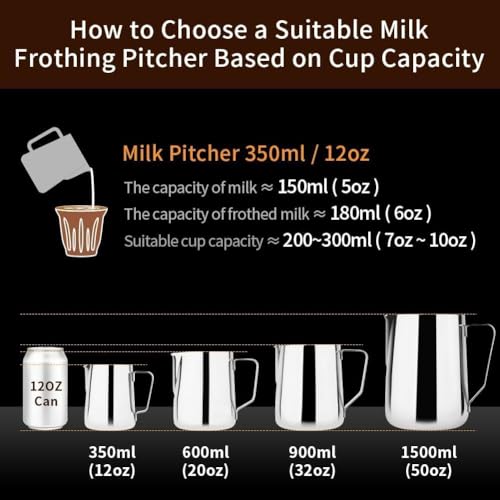 32oz Milk Frothing Pitcher Stainless Steel Espresso Steaming Jug