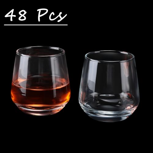 48 Pack Shot Glasses 3.25 oz Tequila Whiskey Tasting Glass Cups Small Liquor and Spirit Bar Shooter for Drinking Tasting Espresso Beer Juice (48 Count)