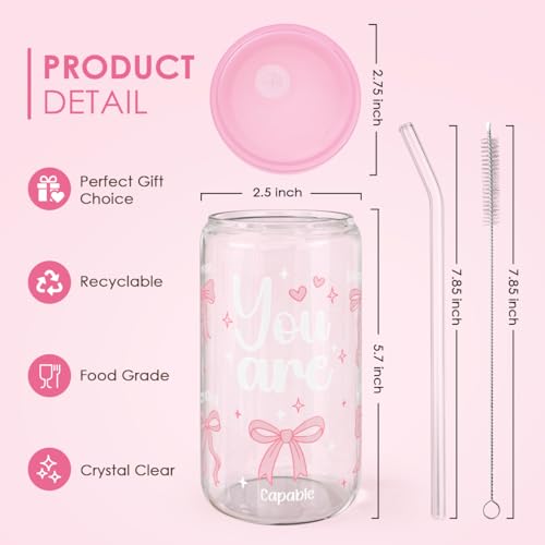 Christian 16oz Can Glass Tumbler with Acrylic Lid & Straw