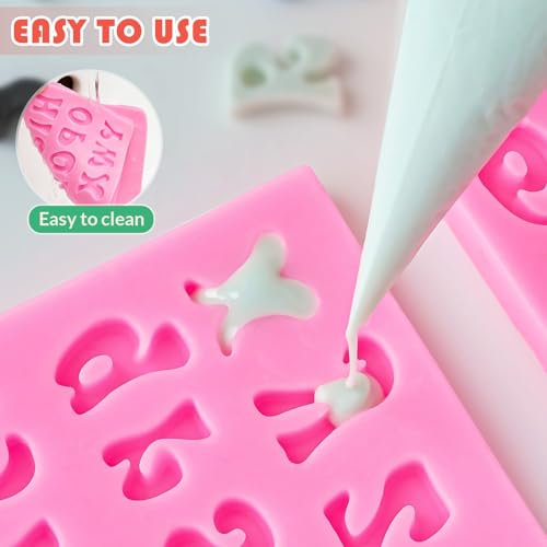 HKMTT Letter Molds Silicone for Chocolate Fondant Clay