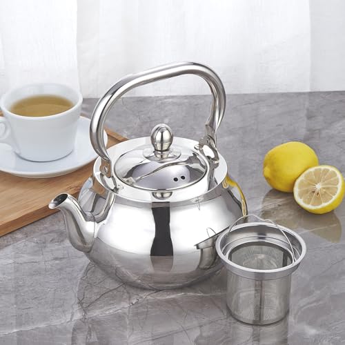 Stainless Steel Teapot With Removeable Infuser 71 oz