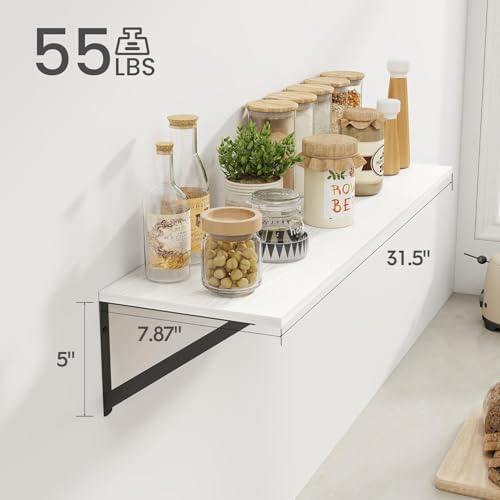 White Deep Floating Shelves for Wall (2 Count)