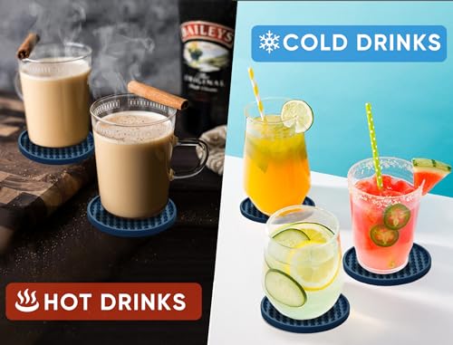 6 Pcs Drink Coaster with Holder Non
