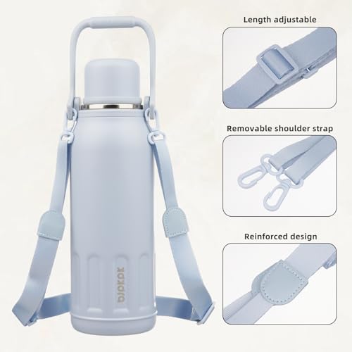 Stainless Steel Insulated Bottle with Handle & Strap