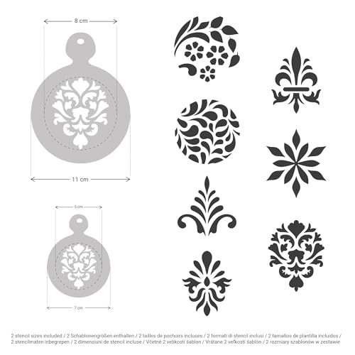 Coffee Stencils and Cookies Decoration 14Pcs 2.8”x2.8” and 4.3”x4.3”