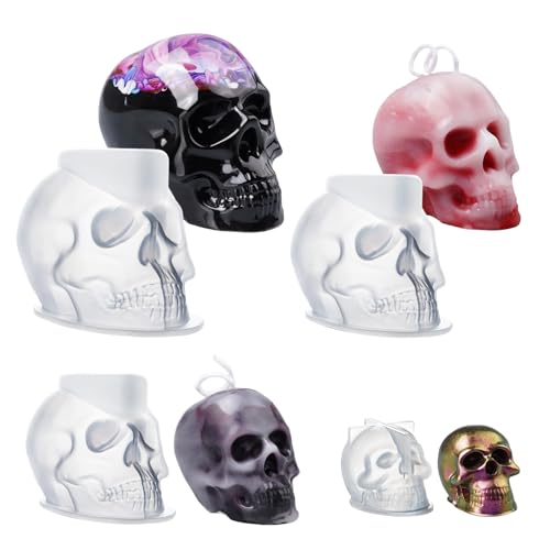 3D Skull Resin Molds (4 Count)