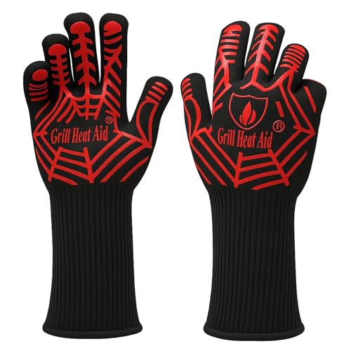 Grill Gloves Heat Proof for Men Grilling BBQ Heat Resistant Gloves (2 Count)