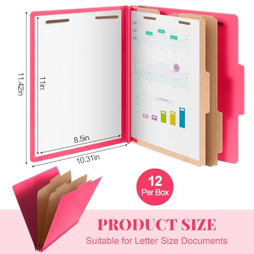 12 Pcs Classification Folders Letter Size Bulk (12 Count)