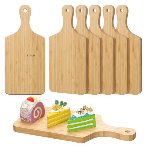 6 Pcs Thicken Cutting Board Bulk Wood Board for Chopping Serving Charcuterie Material for Laser Engraving Mother' Day Wedding Housewarming Gift (6 Count)