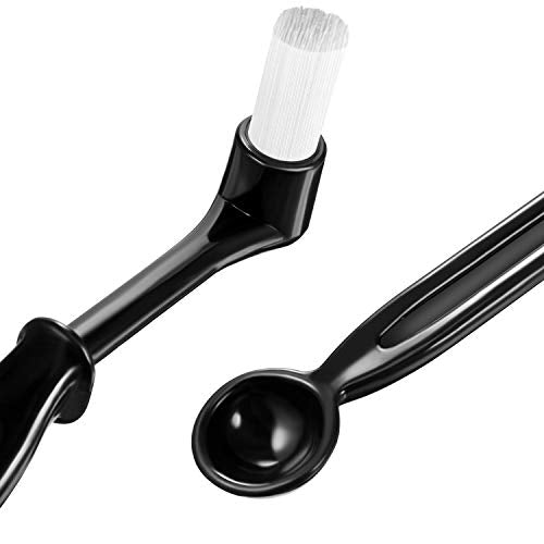 Coffee Machine Brush Cleaner 4 Pieces Coffee Machine Brush with Spoon and 1 Piece 58 mm Stainless Steel Back Flush Insert Metal Blind Filter