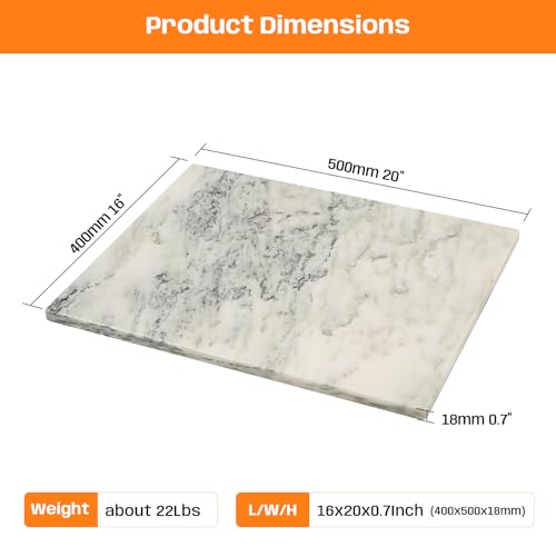 Marble Cheese and Pastry Board 16x20 Inch White Marble Board Large ﻿