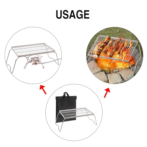 17" Large Folding Campfire Grill 304 Stainless Steel Grate