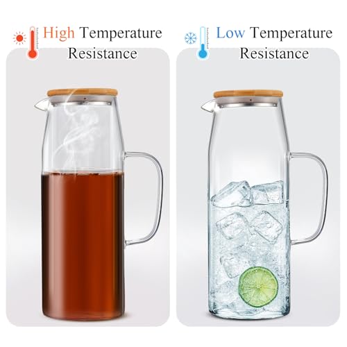 2 Sets Glass Pitcher with Lid (2 Count)