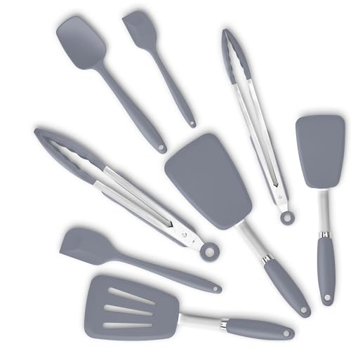 5 Piece Silicone Spatulas Set with Tongs