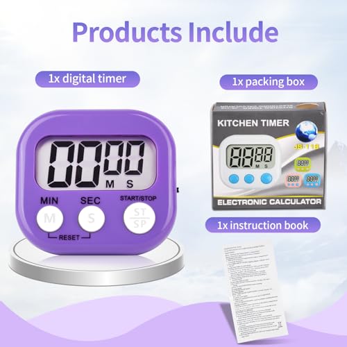 24 Pack Timers Magnetic Kitchen Timer Cooking Timers for Kitchen Digital Timer with Big Display Loud Ring Electronic Timer for Cooking (24 Count)