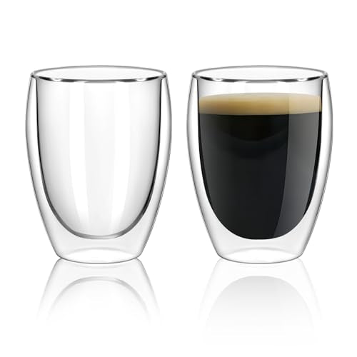 Glass Coffee Mugs Set of 2