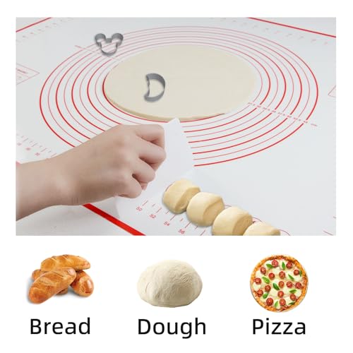 Dough Mat Pastry Silicone Baking Mats 32x24" Red for Rolling Dough Kneading Sheet Sourdough Bread Baking Supplies