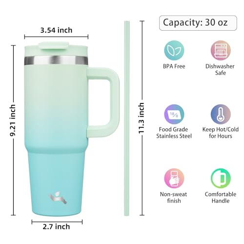 30 oz Insulated Tumbler Water Bottle with Handle