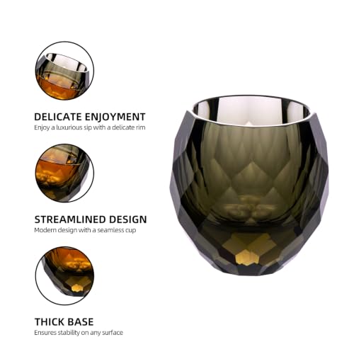 Crystal Whiskey Glasses Set of 2 Hand Blown Whisky Glass Stemless (2 Count)