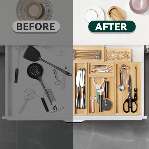Bamboo Kitchen Drawer Organizer (2 Count)