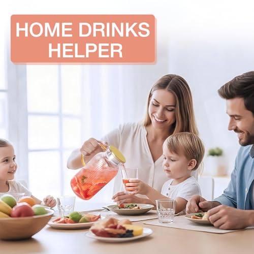 2 PACK Glass Pitcher with Lid 64 oz (2 Count)