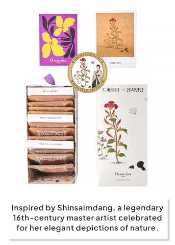 Korean Food Premium Flower Tea Gift Set Sinsaimdang Edition 10 Tea Bags (10 Count)