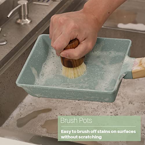 Teak Wood Dish Scrub Brush 3PCS (3 Count)