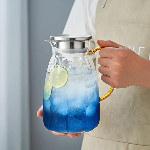 68OZ Glass Pitcher with Lid and Spout