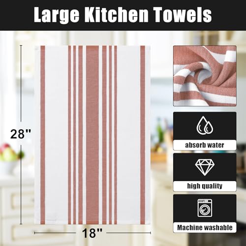 Premium Cotton Stripe Kitchen Towels 6 Pack (6 Count)