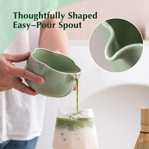 Matcha Set 8Pcs Floral Ceramic Matcha Kit with Matcha Whisk