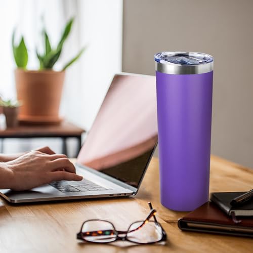 20 oz Skinny Tumbler with Lid and Straw (8 Count)