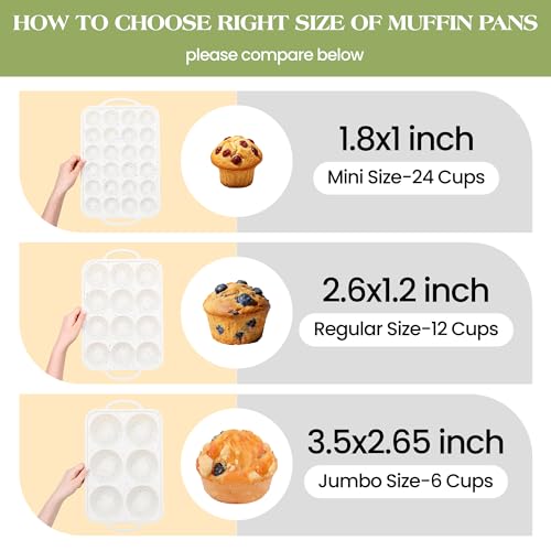 2 Pcs Jumbo Muffin Pan with Metal Frame Nonstick 6 Cup Extra Large Silicone Cupcake Pan for Baking