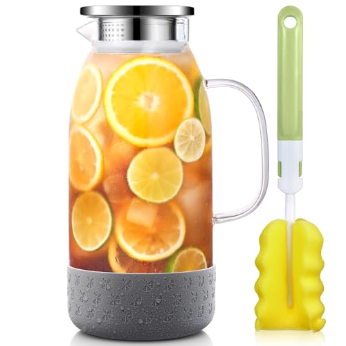 Glass Pitcher with Lid