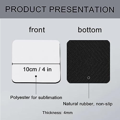 50 PCS Sublimation Blank Cup Coasters Bulk (50 Count)