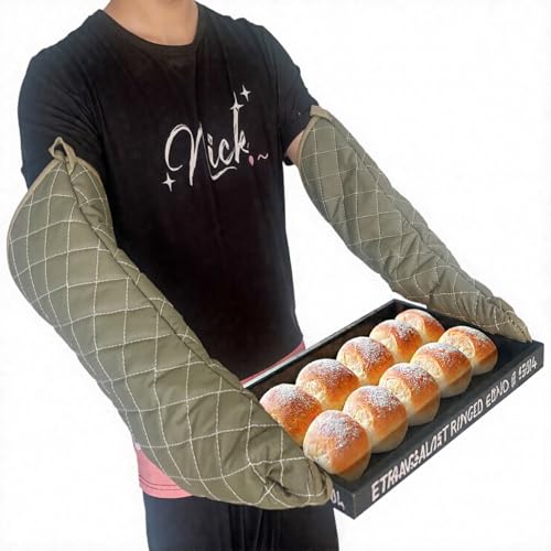 Extra Long 24 Inch Heat Resistant Oven Gloves New Cotton Oven Mitts Kitchen Gloves High Temperature Cooking Tool BBQ Gloves