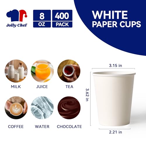 400 Pack 8 oz Paper Coffee Cups (400 Count)