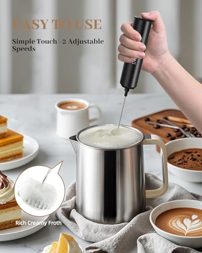 Rechargeable Milk Frother with Cover