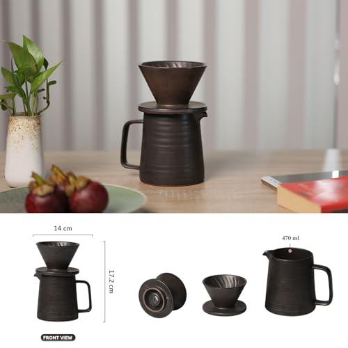 Stoneware Handmade Pour Over Coffee Maker Set