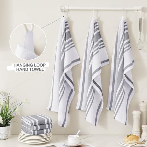 Premium Cotton Stripe Kitchen Towels 8 Pack (8 Count)