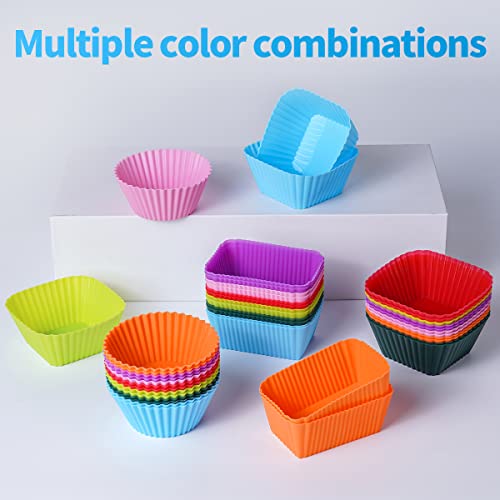 Silicone Bento Lunch Box Dividers 3 Shapes of Standard Round & Square & Rectangle (3 Count)