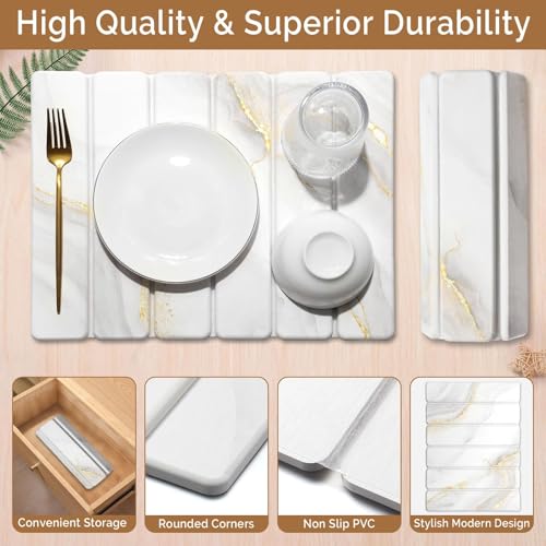 Small Stone Dish Drying Mat for Kitchen Counter (2 Count)