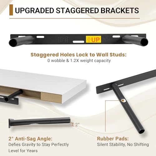 White Floating Shelves (2 Count)