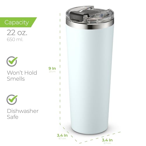 22 oz Insulated Coffee Tumbler with Leakproof Lid