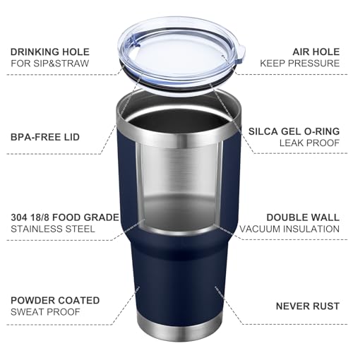 30oz Insulated Tumbler With Lids and Straws (8 Count)