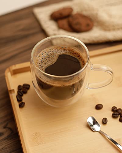 2 Pack Double Walled Coffee Cups Glasses Mug (2 Count)